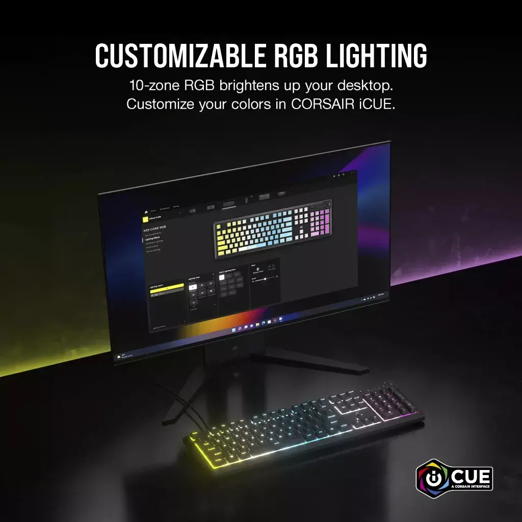 Клавиатура Corsair K55 CORE RGB Photo 3