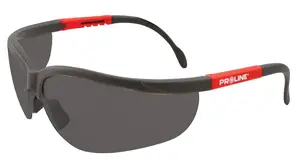 Protective safety glasses lahti pro 5460356 — adjustable temples, black frame, polycarbonate lenses