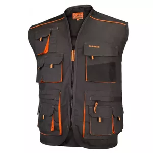 Work vest Art.Master Classic Grey, professional utility vest, size 46, grey
