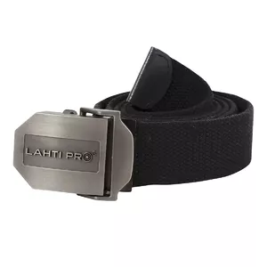 Ремень рабочий lahti pro 5118318 с металлической пряжкой, 3.7 x 130 см, чёрный