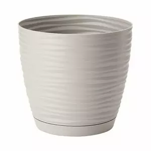 Горшок для цветов FORM_PLASTIC SAHARA с поддоном 19 см, светло‑серый