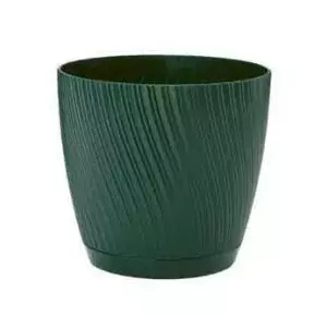 Горшок для цветов FORM_PLASTIC Mika с поддоном, 19 см, зелёный