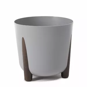 Flower pot LAMELA Frida Eco 300 mm, 12.4 L, grey