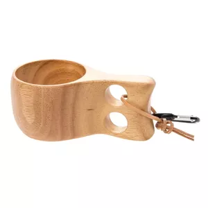 Wooden Camping Cups set model 2865946 — natural wood, lightweight, reusable
