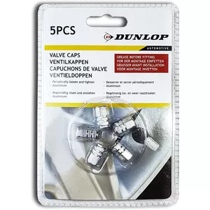 Valve caps DUNLOP 2058269 silver, set of 4 for tyre valves