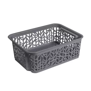 Storage box Branq Bamboo Groziņš (Dark Grey) – plastic storage box with bamboo finish, model 8171434