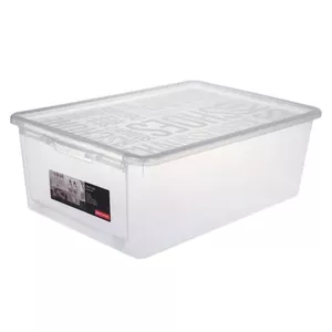 Storage box for shoes NHG Kaste Basic with lid — model 2989835, clear plastic, stackable