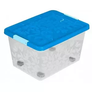 Glabāšanas kaste Branq Jasmine 55 l ar vāku un riteņiem — plastmasas konteiners mājai un transportēšanai