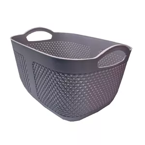 Storage container BESK Olivia 35×25×21 cm plastic grey – stackable storage box