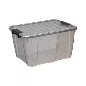 Storage box NHG 2723552, grey, 30 L capacity, plastic stackable container