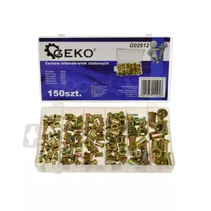 Втулки резьбовые GEKO спиральные стальные набор M3–M10, 150 шт.