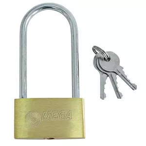 Padlock MEGA 5030221 brass padlock 50 mm shackle with 3 keys