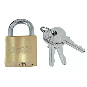 Padlock MEGA 5032775 — 32 mm brass body, includes 3 keys