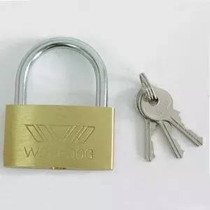 Padlock MEGA 32 mm brass body with hardened shackle and 3 keys