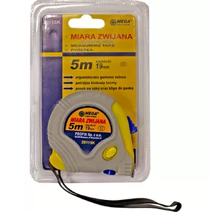 Tape measure MEGA 5 m × 19 mm, rubber case, Class II, model 5034830