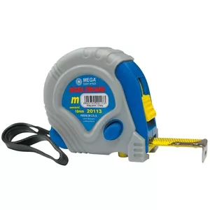 Tape Measure MEGA 5034847 — 7.5 m length, 25 mm blade, rubber case, Class II