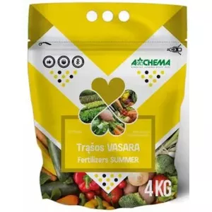 Fertilizer AGROCHEMA Mēslojums vasara 4 kg — granular summer garden fertilizer