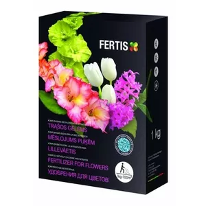 Гранулированное удобрение для цветов FERTIS 1 кг, сбалансированные питательные вещества для декоративных растений