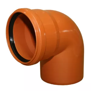 Отвод PVC 110x90 InstalPlast — фитинг для труб Ø110 мм, угол 90°