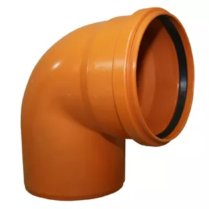 PVC līkums InstalPlast 160x90 — plastmasas cauruļu elkons Ø160 mm, 90° leņķis