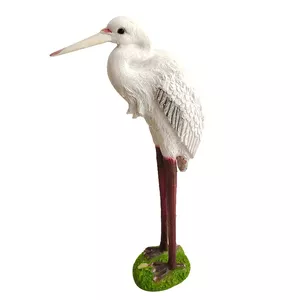 Garden decor BESK Stork 42 cm decorative statue — metal/resin outdoor ornament