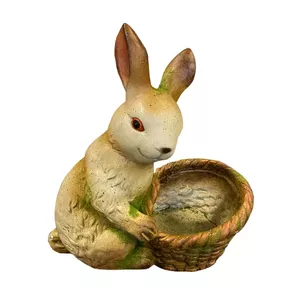 Garden decor BESK Sitting Bunny with Basket 50 cm — outdoor decorative statue