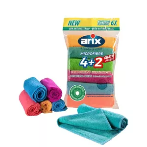 Microfibre Cleaning Cloths Arix 4+2 pcs 90286093 – pack of 6, multi-surface microfiber
