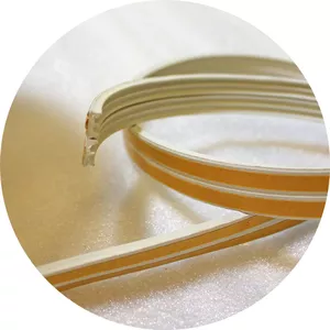 Rubber Profile Blanking Double E, Sanok — white, 2 × 75 m