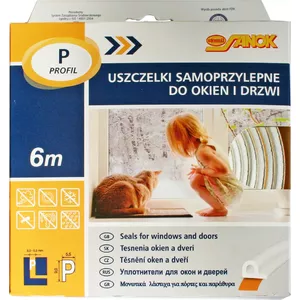Sealing strip Sanok P profile white 6 m