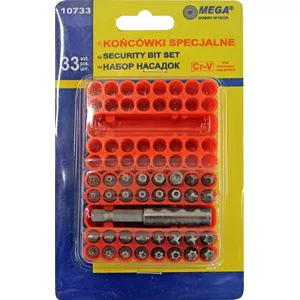 Screwdriver Bit Set MEGA 33 pcs Security model 5107336 — assorted security bits for tamper-resistant screws