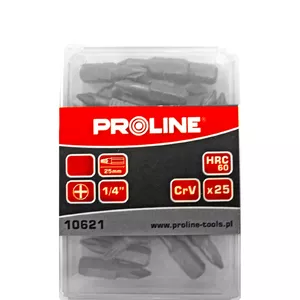 Screwdriver bits Proline PZ2 1/4" x 25 mm, 25 pcs