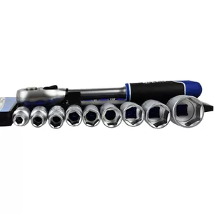 Socket Bit Set GEKO 19 pcs, 1/2" drive, sizes 8–32 mm (model 7108846)