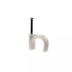 Kabeļu klipsis 14 mm balts, iepakojumā 100 gab. — kabeļu stiprinājumi 14 mm