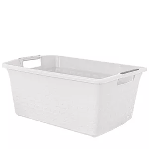 Square Plastic Bucket Branq Cotton 25 L White