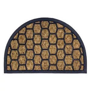 Durvju paklājs BESK 9104262 no kokosšķiedras 40x60 cm pusapaļš