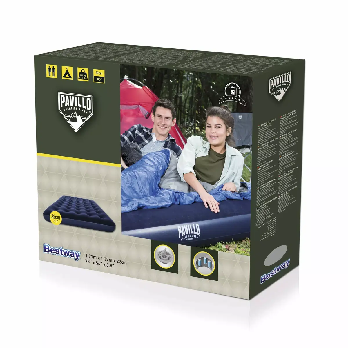 Надувной матрас Bestway Flocked Airbed 1,91x1,37x0,22 м Photo 13