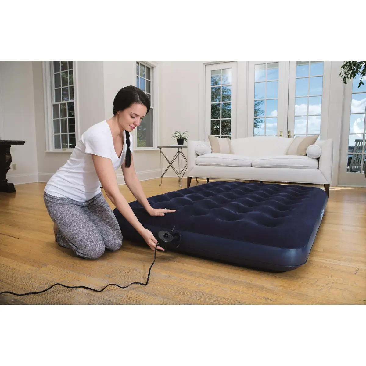 Надувная двухместная кровать Bestway 137×191×22 см Photo 12