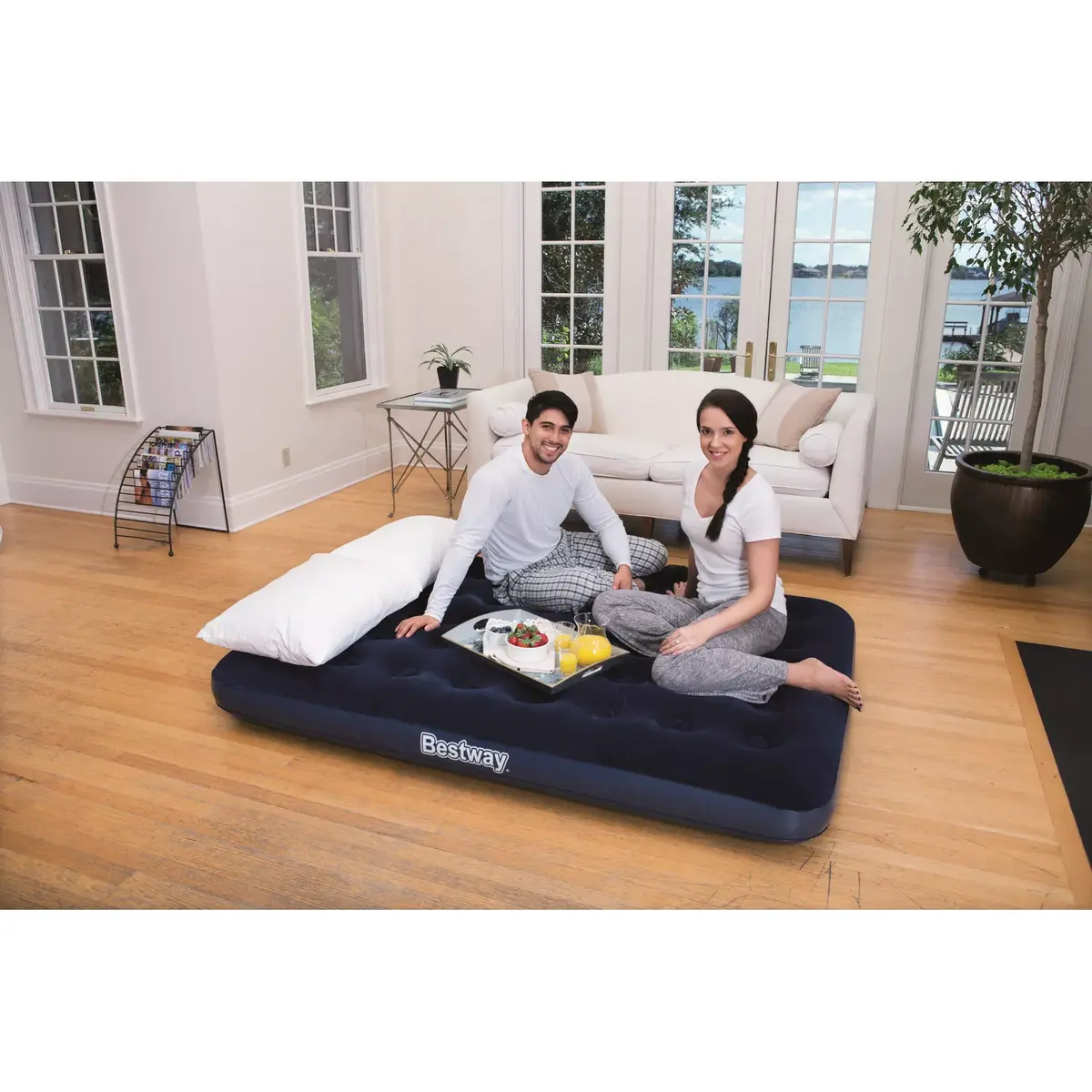 Надувная двухместная кровать Bestway 137×191×22 см Photo 20