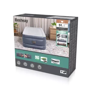 Надувной матрас Bestway Tritech Twin с встроенным сетевым насосом, антимикробным покрытием, 1,91 м x 97 см x 51 см