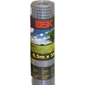 Metināts stiepļu pinums BESK 9023587 0.5 x 5 m 12.7 x 12.7 mm