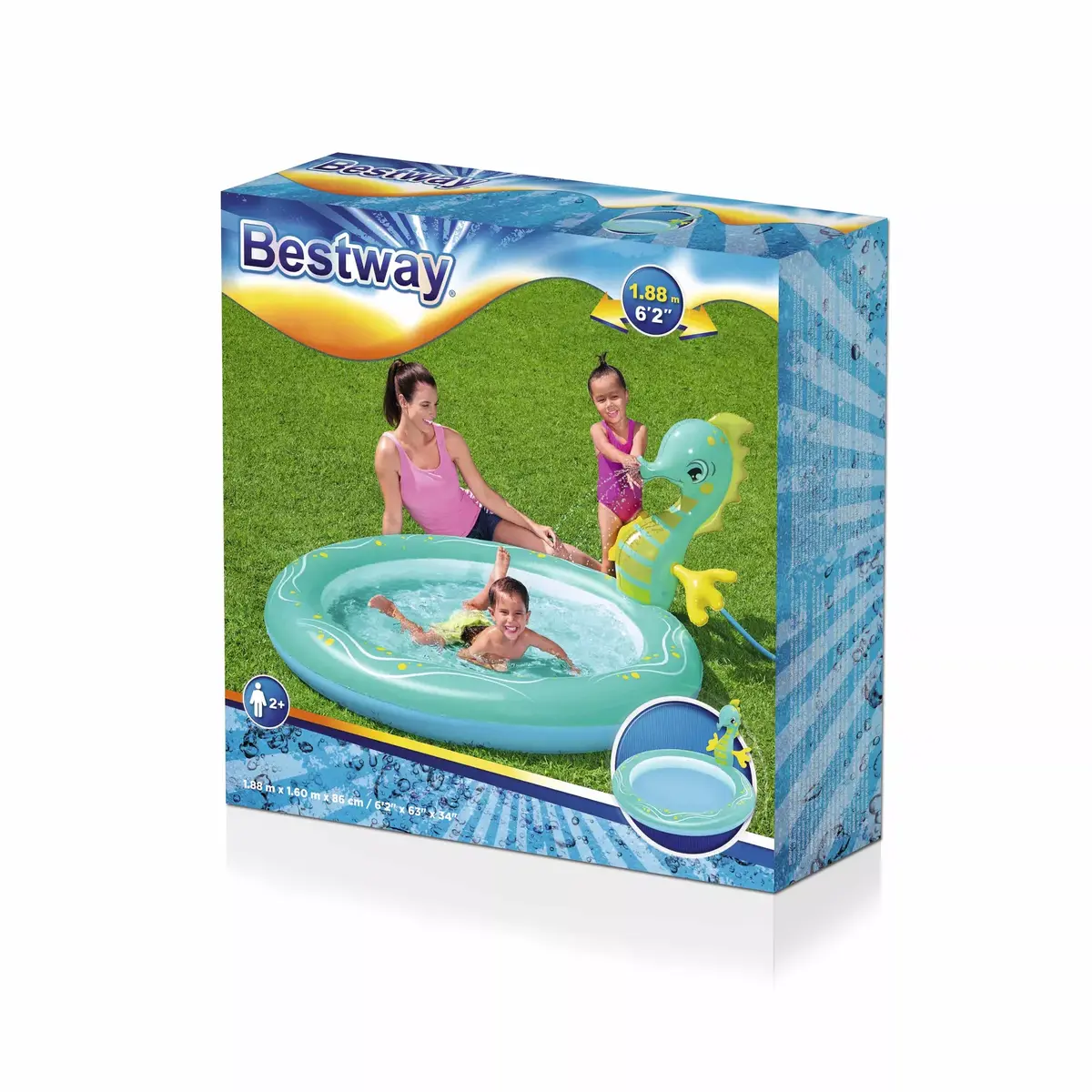 Надувной бассейн Bestway Seahorse 6'2" x 63" x 34" Photo 15