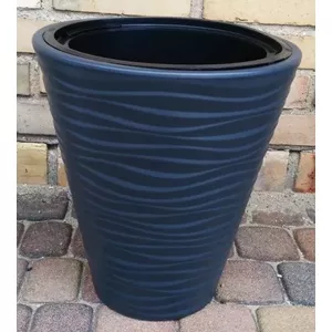 Flower pot FORM_PLASTIC SAHARA model 4343532 — round, black, 35 cm, 21 L