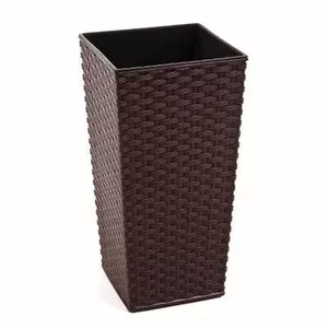 Flower pot LAMELA Finezja Rattan 40×40×75 cm Brown