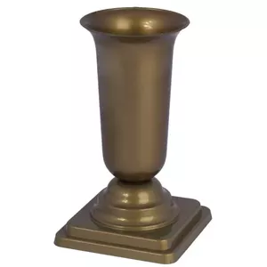 Flower pot with saucer FORM_PLASTIC Dama gold — decorative pot and tray
