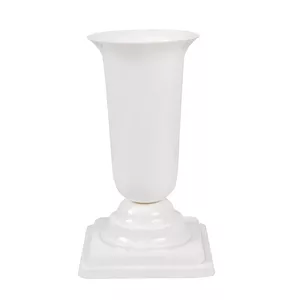 Flower pot vase on tray FORM_PLASTIC Dama white 4312019