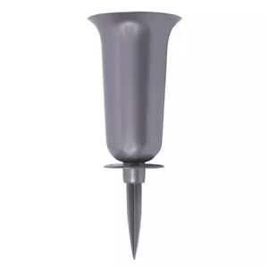 Flower pot vase FORM_PLASTIC Dama 1 silver, decorative plastic planter