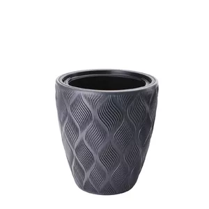 Puķu pods FORM_PLASTIC Flow 30 cm, 15,5 L, melns