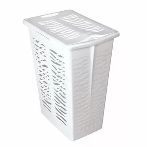 Laundry basket Branq 8140119, 30 L capacity, white with zebra pattern