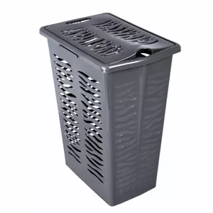 Laundry basket Branq 8140126 — 30 L capacity, grey with zebra pattern
