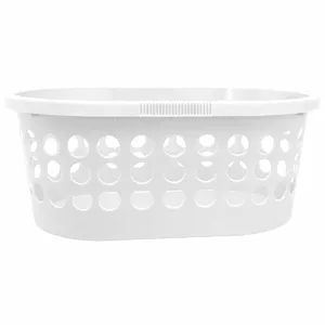 Laundry Basket NHG Springfield 2600754 — White, Plastic, Portable Hamper